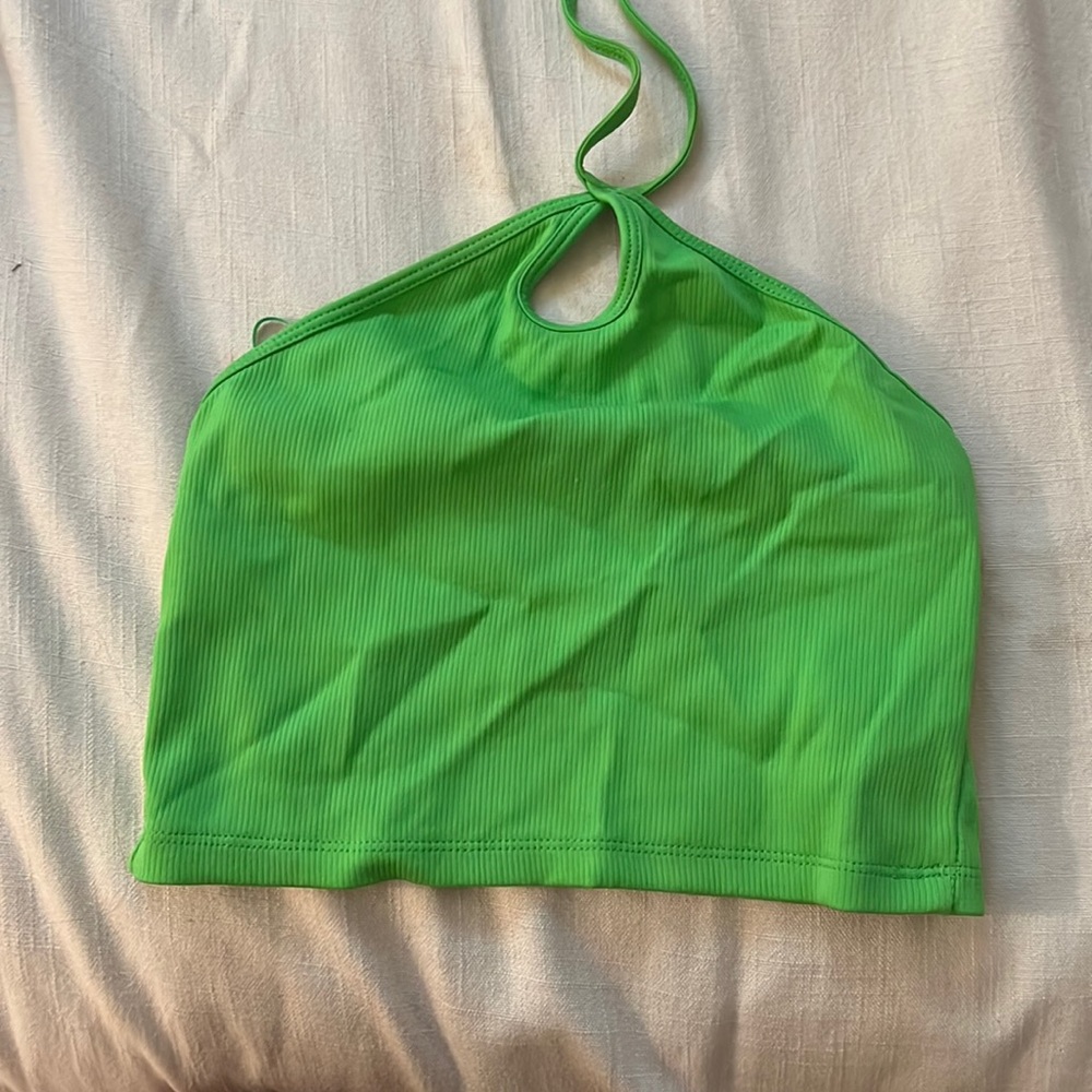 Green Zara crop top